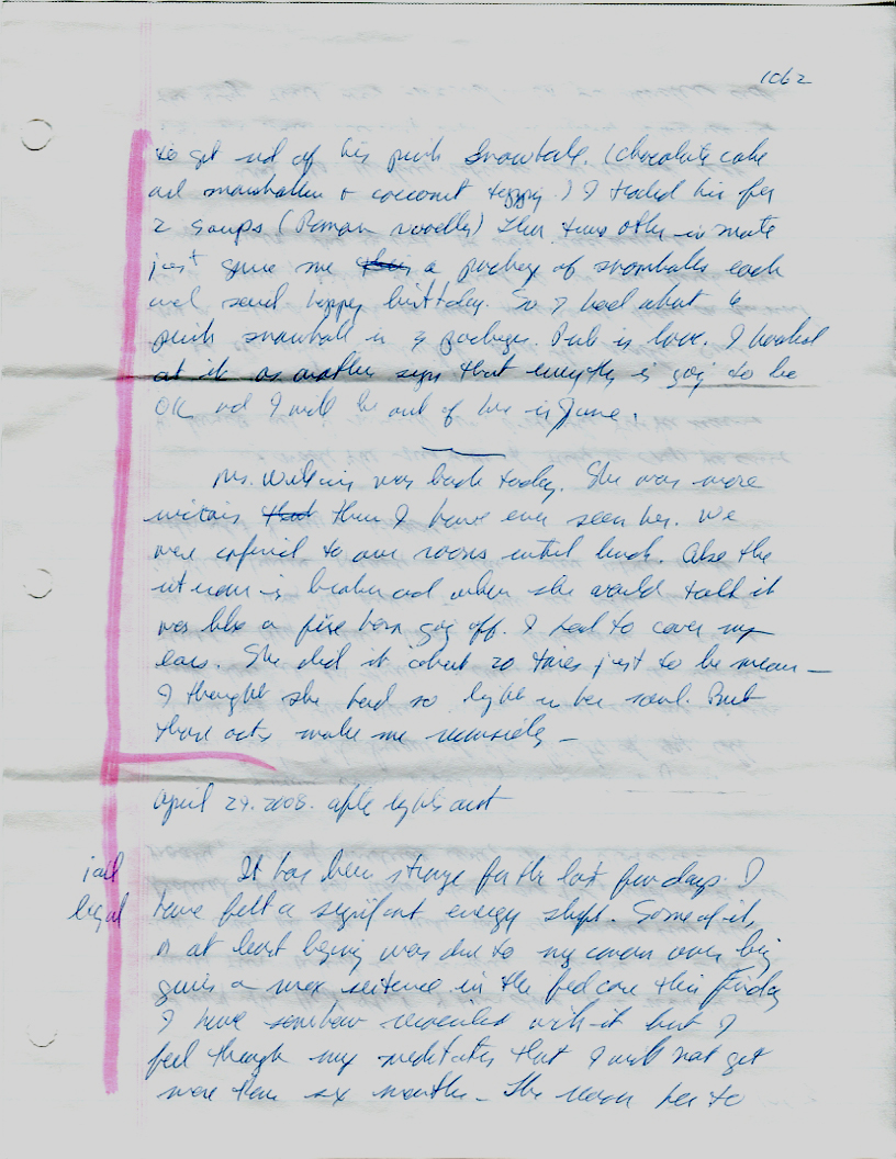 Dr John WorldPeace 2008 Prison Journal